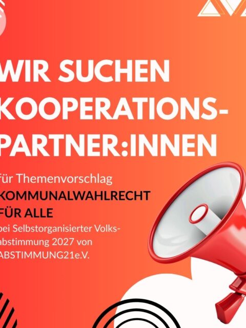 WIR WÄHLEN Potsdam sucht Kooperationspartner zum Wahlrecht für alle