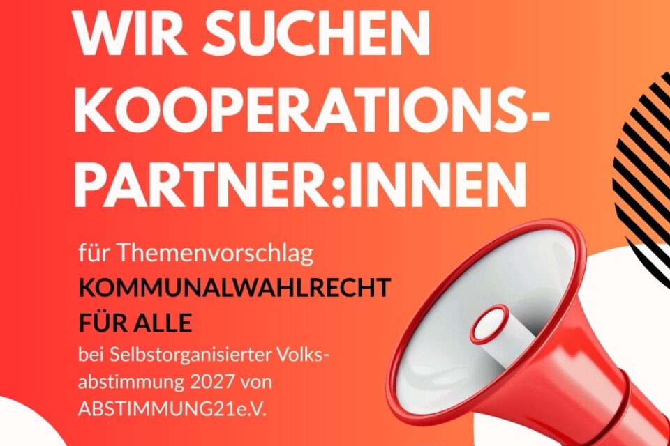 WIR WÄHLEN Potsdam sucht Kooperationspartner zum Wahlrecht für alle